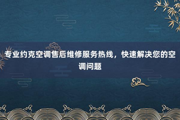 专业约克空调售后维修服务热线，快速解决您的空调问题